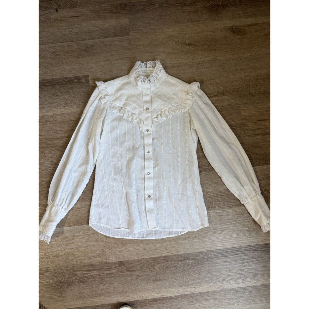 Vintage Tem Tex Western Women’s Button Down Pearl Snap Cottagecore Prairie